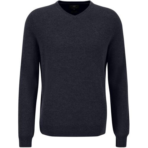 Fynch-Hatton Trui V-Neck Merino Cashmere Navy / male