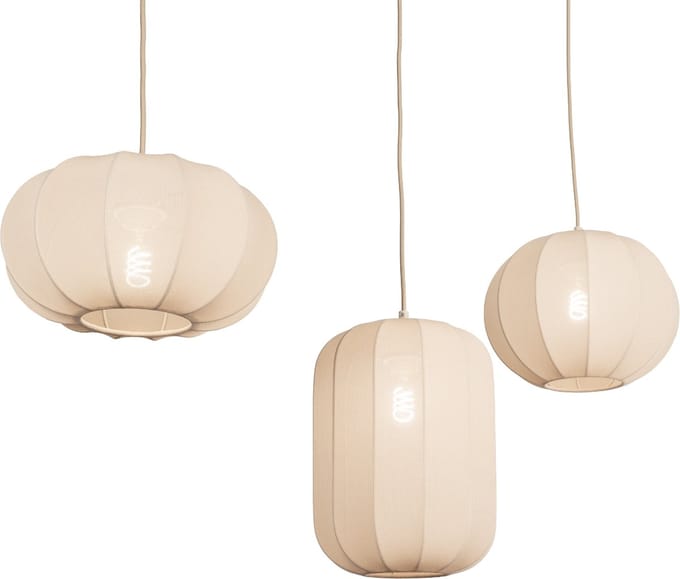 Lumidora Hanglamp 75176 - TACK - 3 Lichts - E27 - Beige - Zand - Metaal