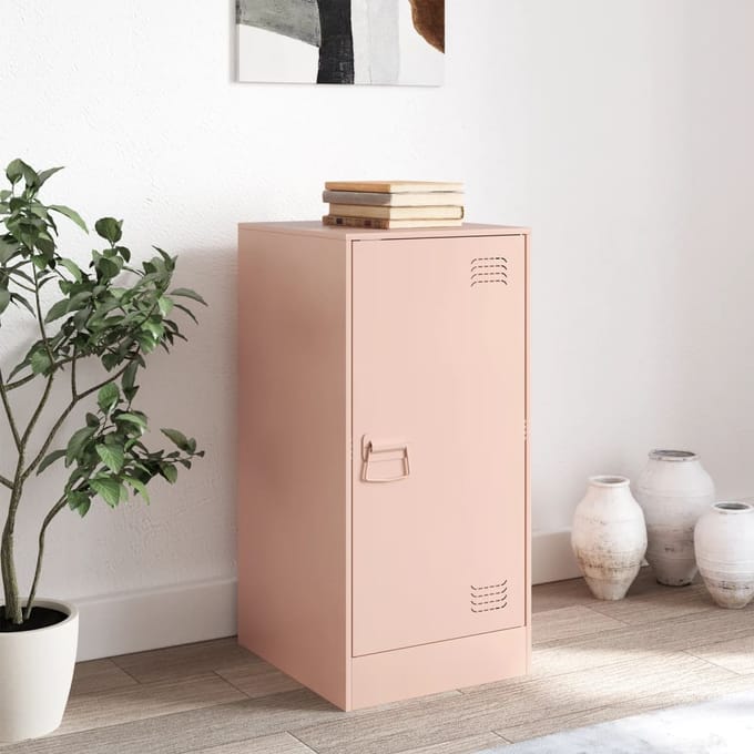 vidaXL - Dressoir - 34,5x39x73 - cm - staal - roze