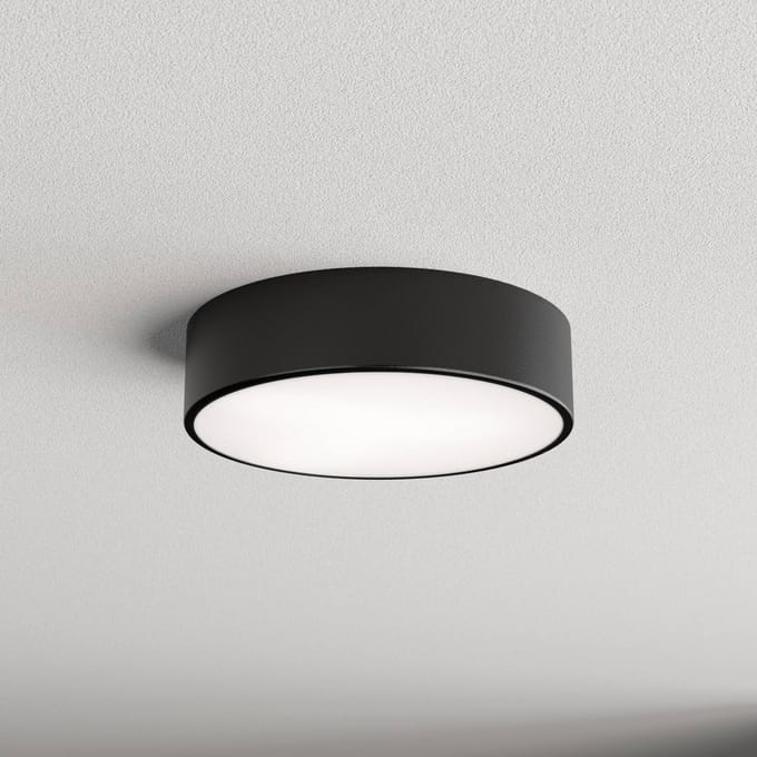 TEMAR LIGHTING Plafondlamp Cleo, Ø 30 cm, IP20, zwart, metaal, E27