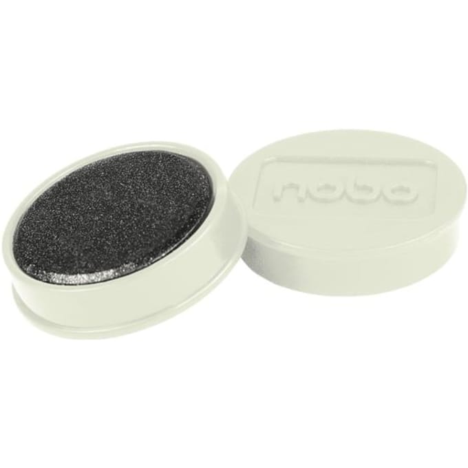 Nobo Magnetische Whiteboard Magneten, pak van 10 stuks, 38mm Gekleurde Magneten Wit