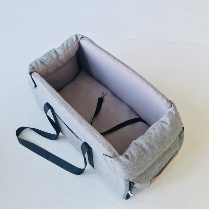 Huisdierproducten Draagbare Console Booster Hondenautostoel & Draagmand voor Kleine Honden & Katten, Autostoel voor Middenarmsteun Auto Veiligheidslijn
