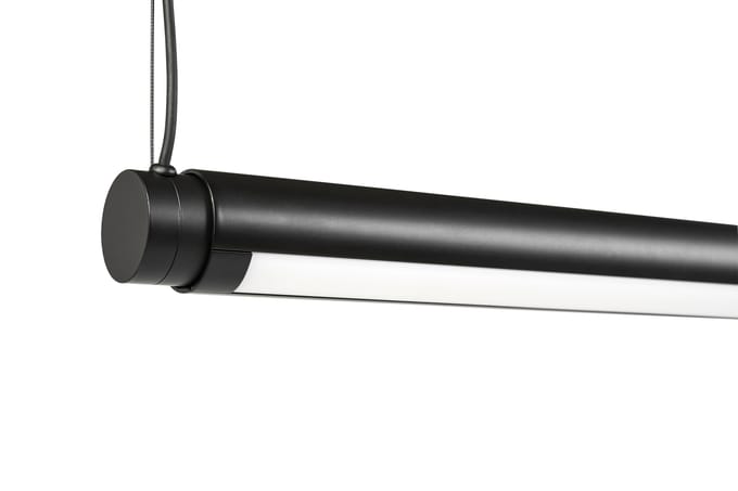 HAY Factor Linear Hanglamp 1500 Diffuus Zacht Zwart