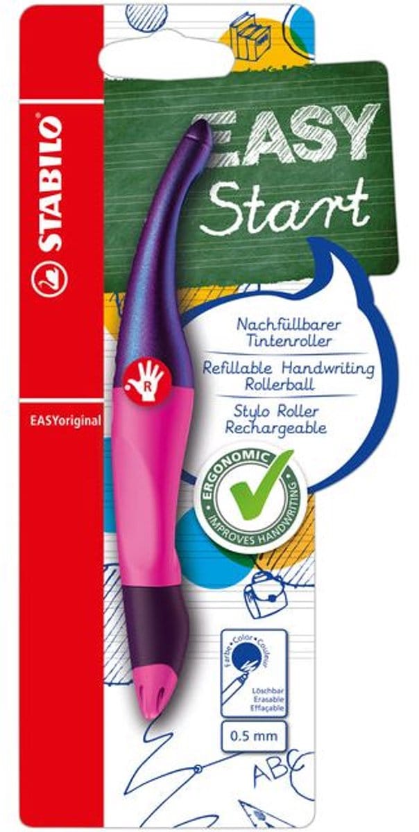 Rollerpen STABILO Easyoriginal rechtshandig hologr ed M magenta blist | 5 stuks