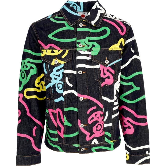 Mannen Jeans Running Dog Denim Jacket Zwart/meerdere