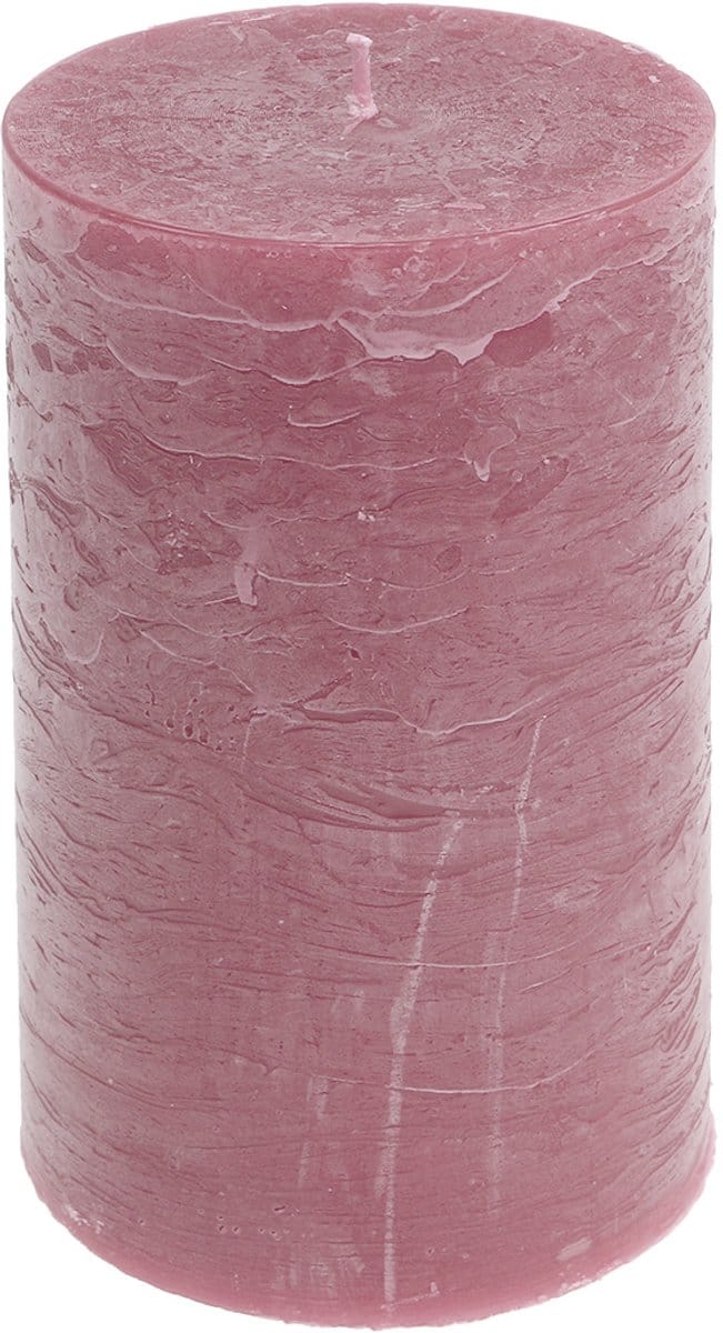 Effen gekleurde kaarsen antiek roze 85x150mm 2st, 2 Stück