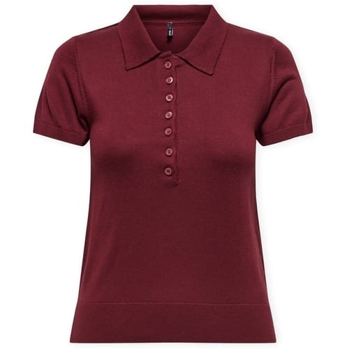 Polo Shirt Korte Mouw Only Polo Catherine - Cabernet