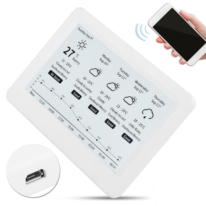 E-Ink Scherm Near Field Communication Passieve Dunne Draadloze Stroom Borstelen 7,5-Inch(Inkt white