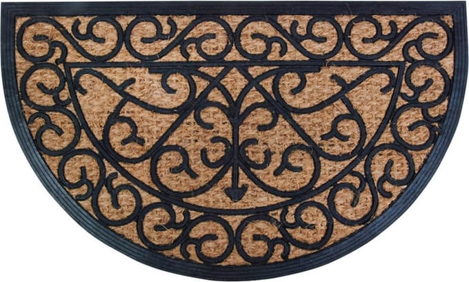 Best for Boots Deurmat - 2x - halfrond - kokos en rubber - 75 x 45 cm - Deurmatten schoonloopmatten