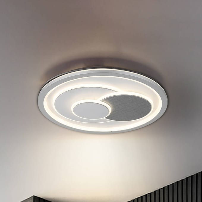 Globo LED plafondlamp Ruiz I, wit/zilver, Ø 48 cm, CCT