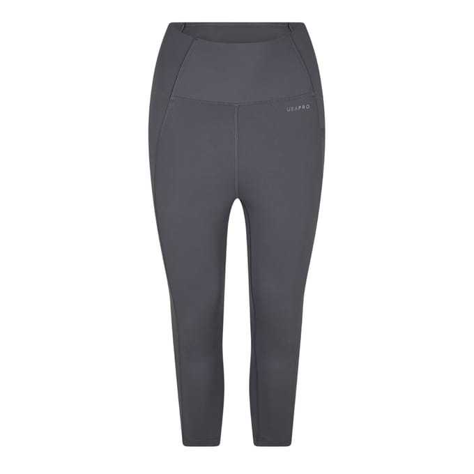 USA Pro Dames/Dames Cropped Leggings (Houtskool)