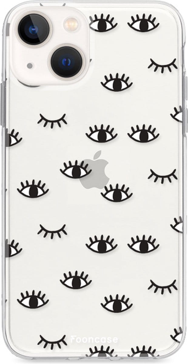 Fooncase Hoesje Geschikt voor iPhone 13 - Shockproof Case - Back Cover / Soft Case - Eyes / Ogen