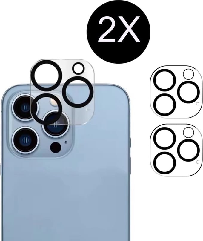 2 Stuks Camera Lens Screenprotector geschikt voor iPhone 16 Pro Max - Camera Lens Protector Tempered Glass