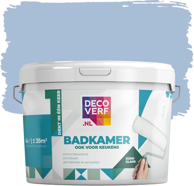 Decoverf badkamer verf retro blauw, 4L