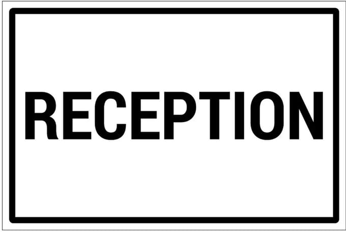 Reception bord | gecoat dibond materiaal | 30 x 20 cm
