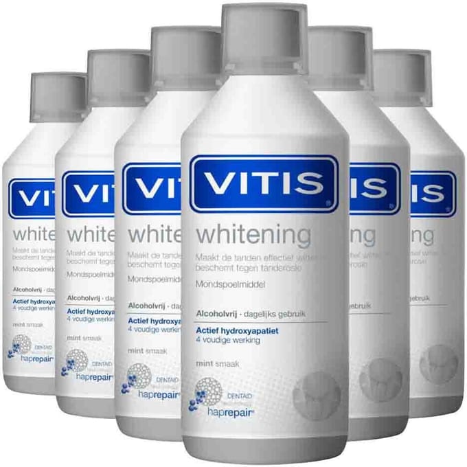 Vitis - Mondwater Whitening - 6 x 500 ml - Voordeelverpakking
