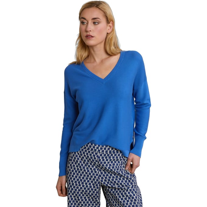 River Woods Blue Basic V-neck Sweater Long Sleeves Taglia: XS | Maglioni a maglia Outlet | Donna | Blu