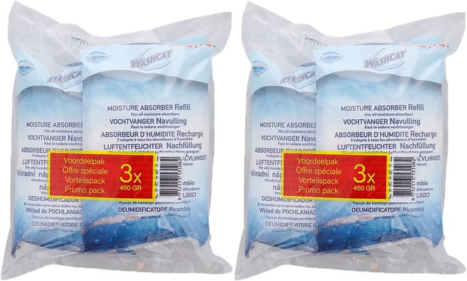 Washcat Vochtvanger navulling - - Navulzak - Voordeelverpakking - 9 x 450 gr