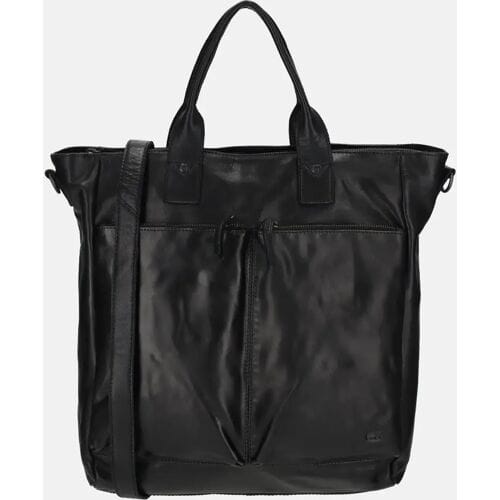 Bear Design Vera Leren Handtas met 14 inch Laptopvak - Zwart
