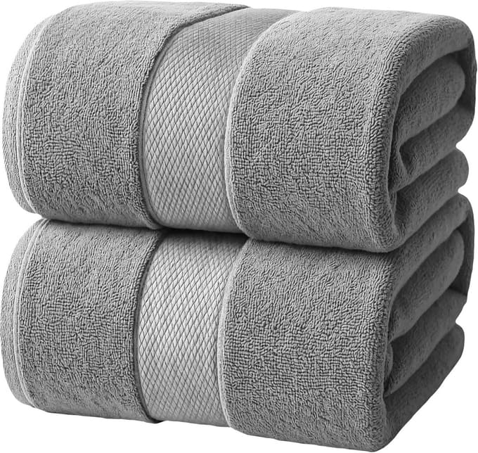 Set van 2 extra grote badhanddoeken, luxe katoen, snel absorberend