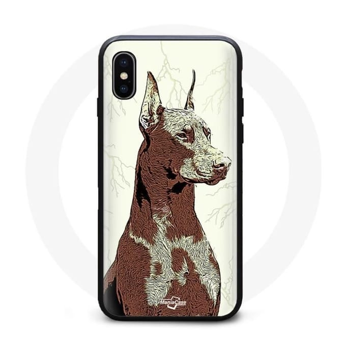 Zachte Hoes - MANIACASE - Iphone XS Max - Zwart - Doberman Patroon - Gemengd