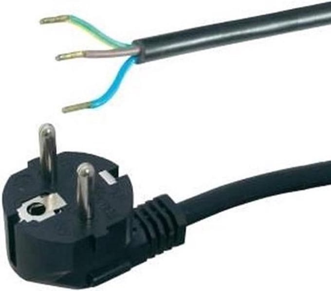 Aansluitsnoer 3x1.5mm2 2 meter zwart PVC - stroomkabel