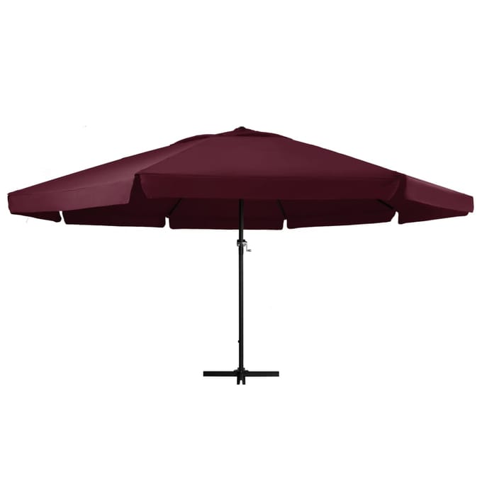 vidaXL - Parasol - met - aluminium - paal - 600 - cm - bordeauxrood