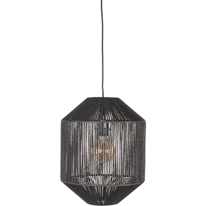 LABEL51 Ibiza Hanglamp - Zwart - Stof - 1-Lichts Cilinder