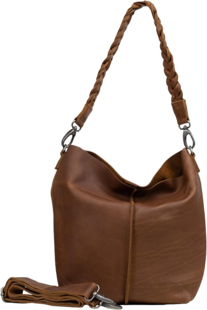 DSTRCT Preston Park Grote Schoudertas Dames - Leer - Cognac