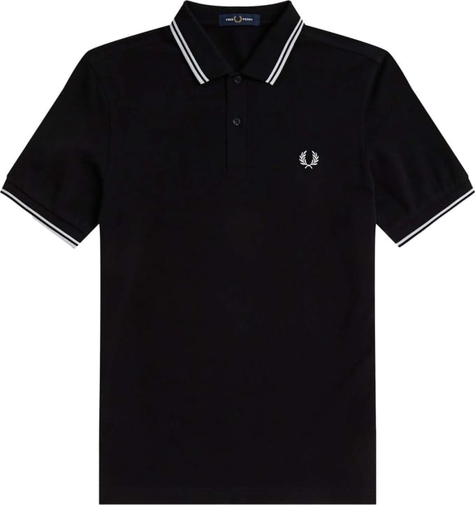 Fred Perry - Twin Tipped Poloshirt - Zwart/ Ecru/ Dusty Rose Pink