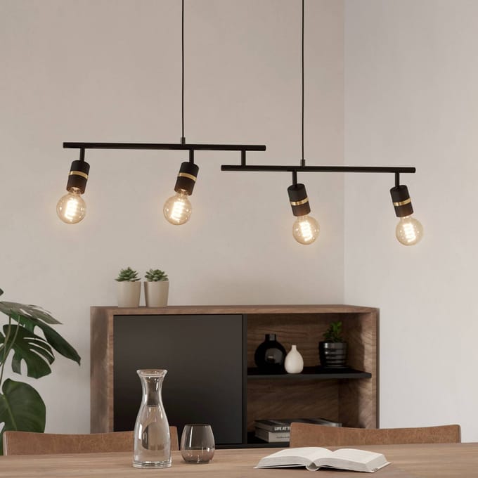 EGLO Lurone Hanglamp - E27 - 100 cm - Zwart|Koper