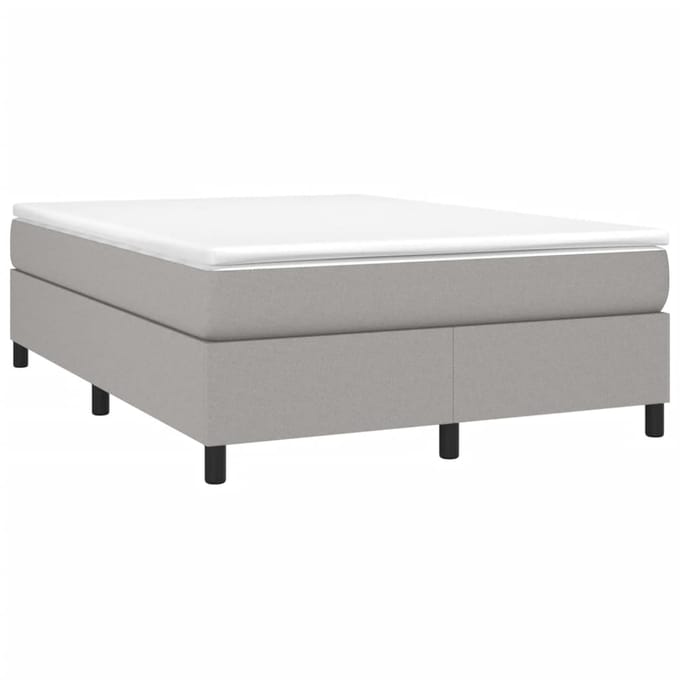 vidaXL - Boxspring - bed - stof - lichtgrijs - 140x200 - cm