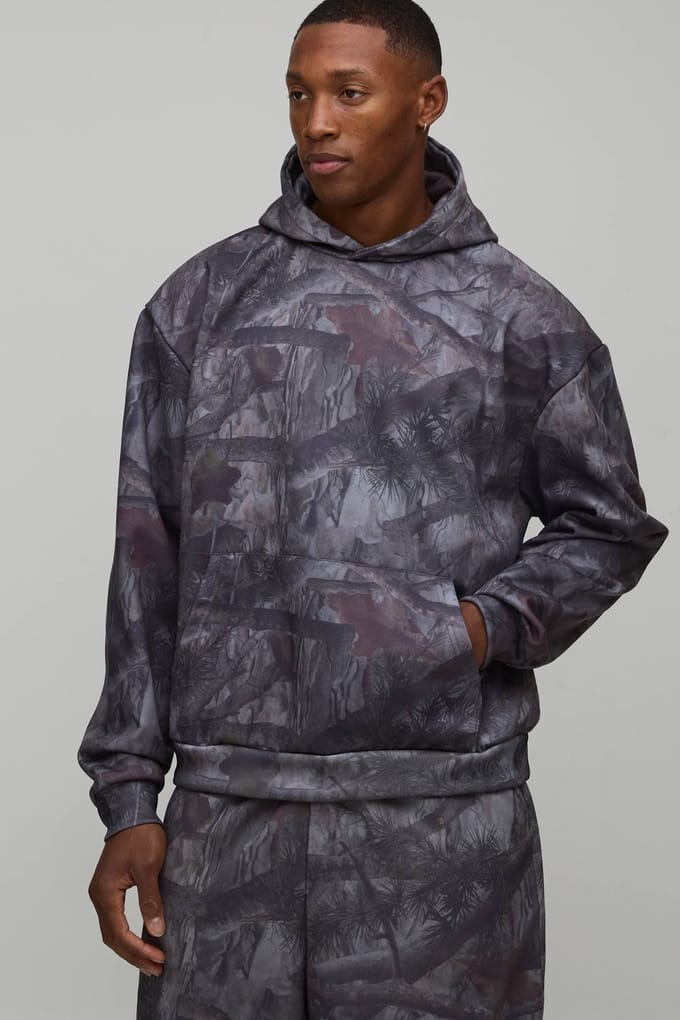 Gewassen Camo Boxy Oversized Hoodie | Size Small