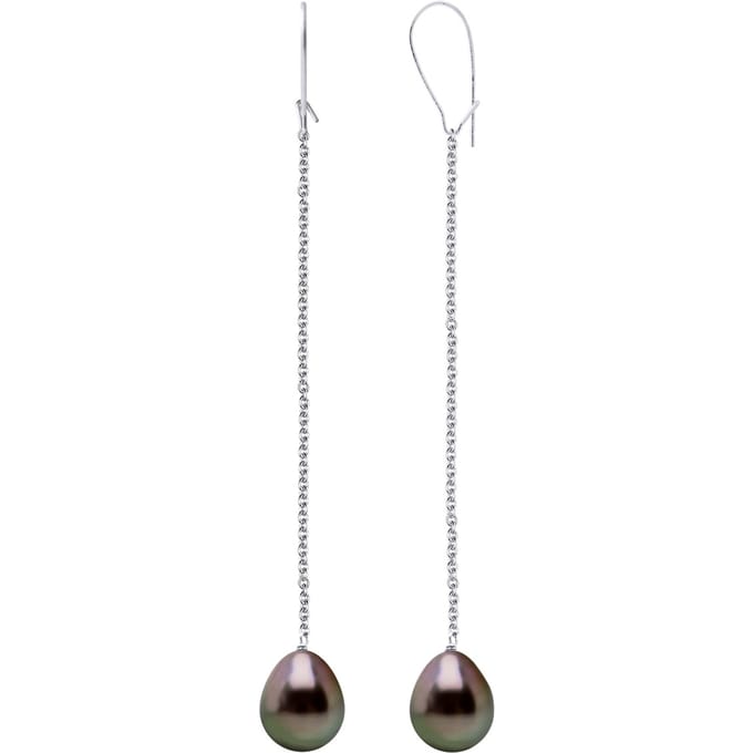 Oorbellen Echte Gecultiveerde Tahiti Parel Peer 10-11 mm