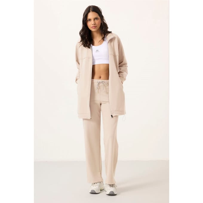 Dames Katoenmix Sweatshirt en Wijde Pantalon Set