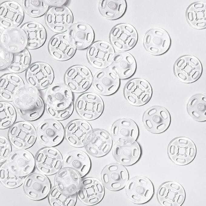 Transparante plastic naaipatches voor kleding, 40 paar onzichtbare sluitingen