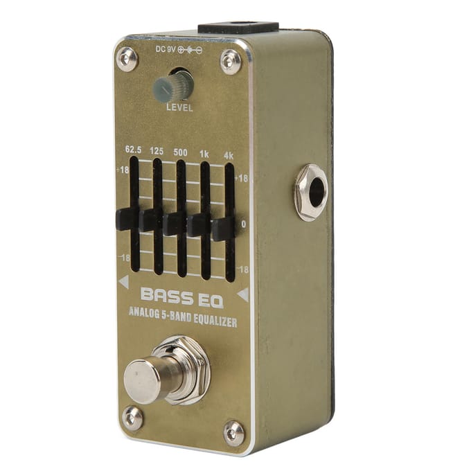 Bas EQ Pedaal Analoog 5-Bands Equalizer Mini Enkel Effect Metalen Instrumenten Accessoires AEB‑3 brown