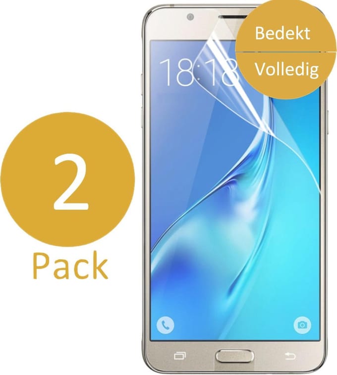 2x Screenprotector geschikt voor Samsung Galaxy J5 (2016) - Glas PET Folie Screenprotector Transparant 0.2mm 9H (Full Screen Protector)
