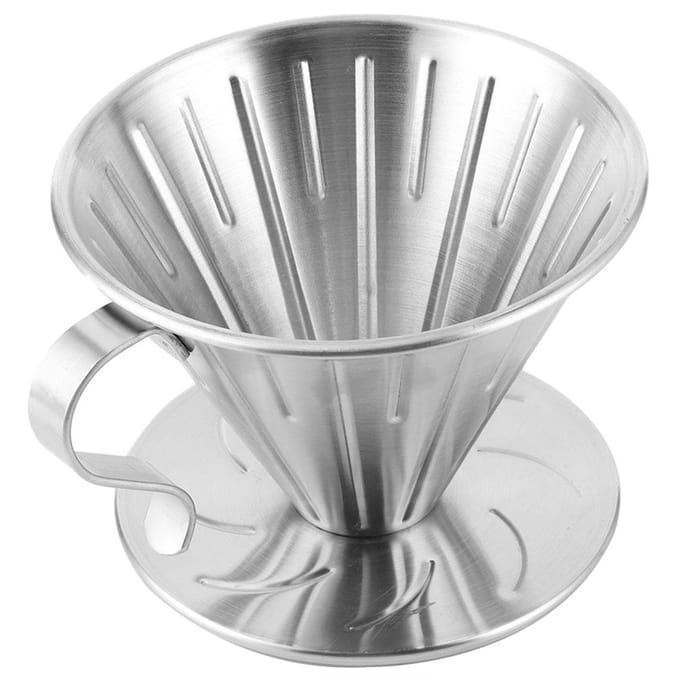 Roestvrijstalen Pour Over Koffie Dripper Kegel Filter Kop Standaard Koffiemachine Accessoires Thuis white