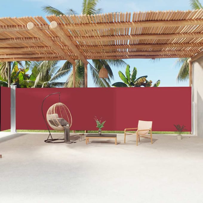vidaXL - Windscherm - uittrekbaar - 200x1200 - cm - rood