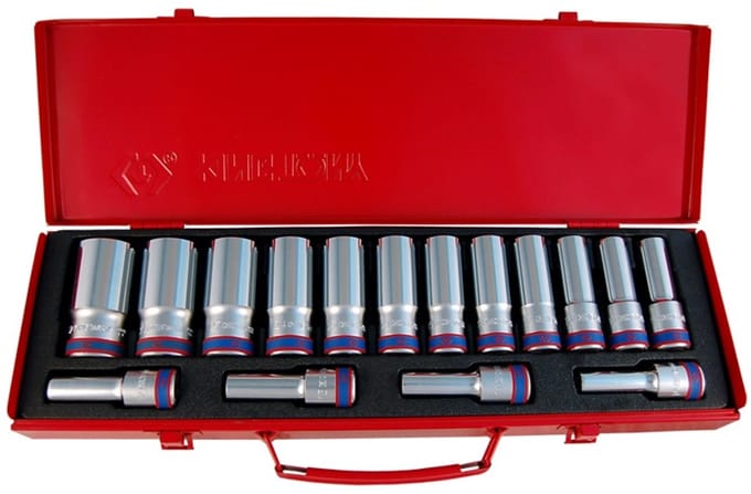 King Tony 1/2" lange doppenset 16-delig 10-32 mm 12-zijdig