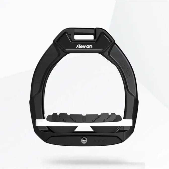 Veiligheidsstijgbeugels Paardrijden Hellend Grip Zwart/Wit/Zwart Kind Flex-On Safe-On