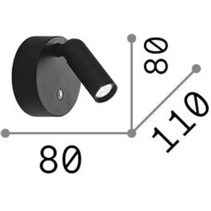 IDEAL LUX LED wandspot op accu Bean, wit, breedte 8 cm