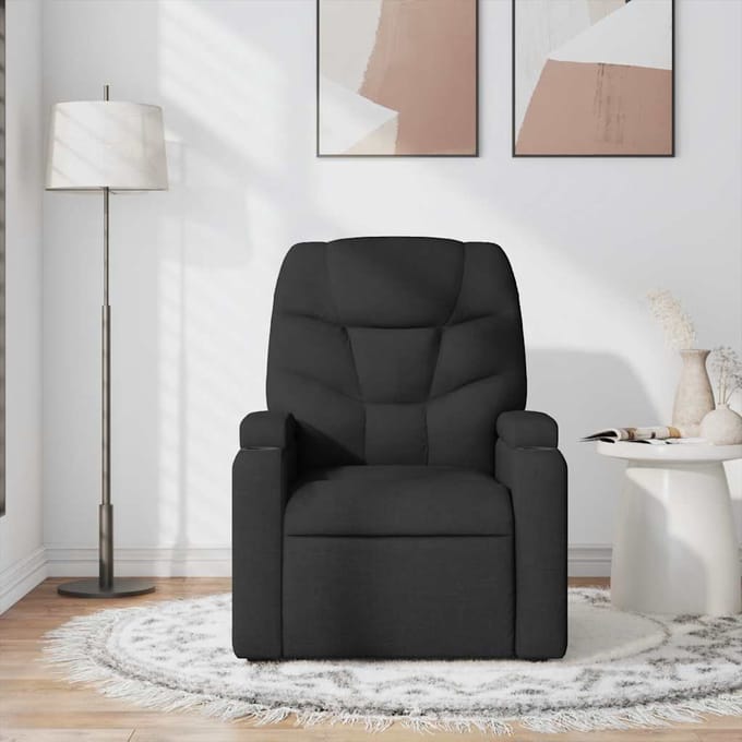 vidaXL - Massagestoel - verstelbaar - stof - zwart