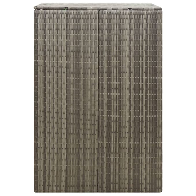 vidaXL - Containerberging - enkel - 70x80x117 - cm - poly - rattan - grijs