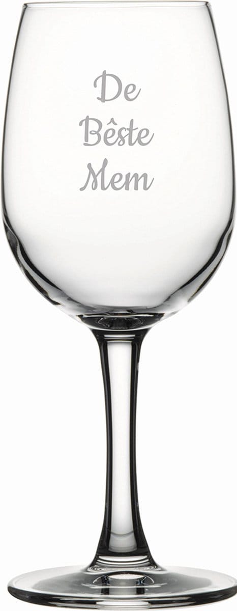 Gegraveerde witte wijnglas 26cl De Bêste Mem