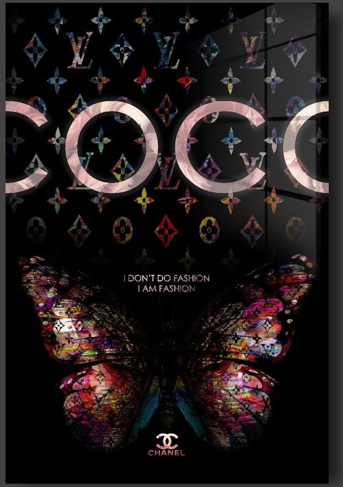 COCO CHANEL LV SCHILDERIJ OP PLEXIGLAS 60/90CM