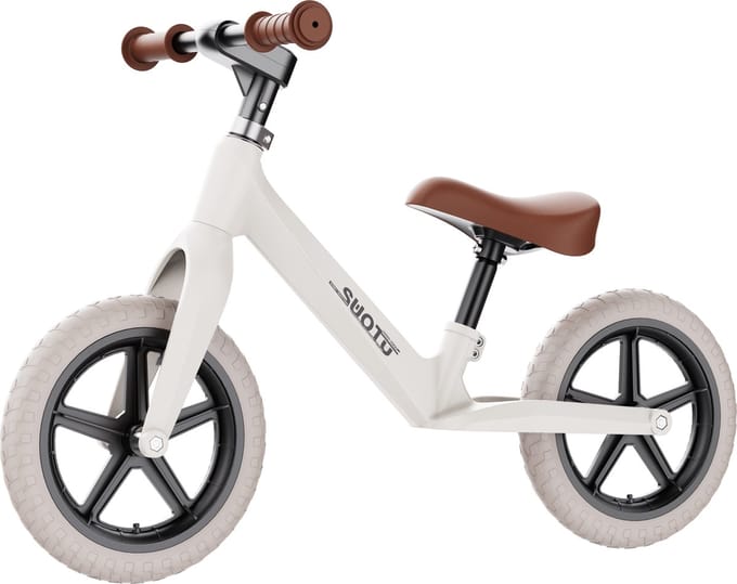 Suotu Loopfiets 2+ jaar - Speelgoed Vanaf 2-5 jaar - Jongens en Meisjes - Kinderstep - 2.12kg lichtgewicht - Wit
