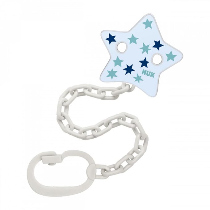 NUK Speenkoord met clip blauw - Fopspeenketting
