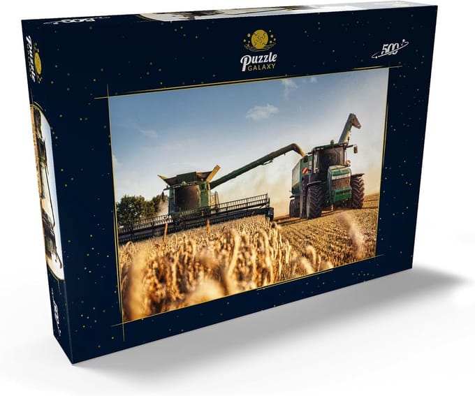 500 Stukjes Puzzel: Maaidorser en Tractor in Tarweveld